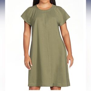 100% Cotton  T-shirt Dress casual flutter sleeves Lagenlook Minimalist XL